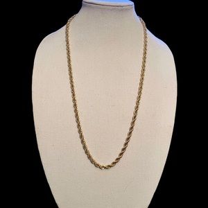 Vintage unisex thick gold rope chain necklace